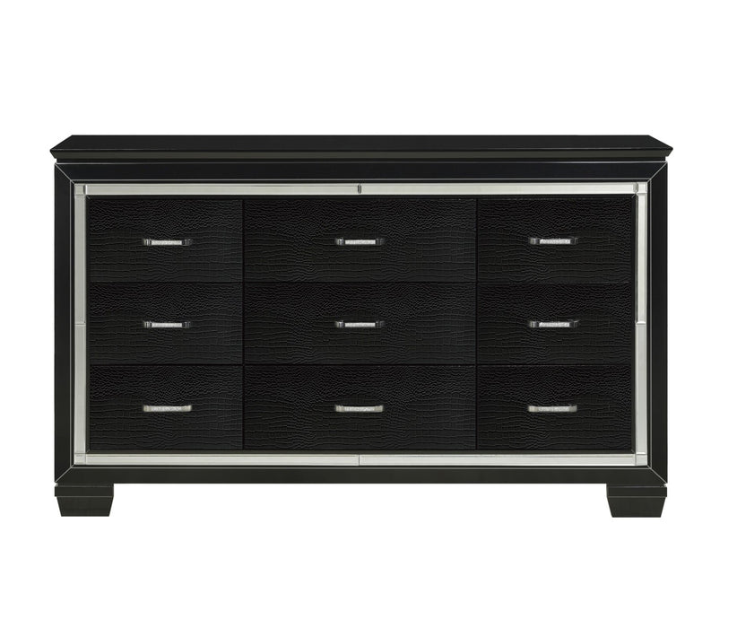 Homelegance - Allura 9 Drawer Dresser in Black - 1916BK-5 - GreatFurnitureDeal