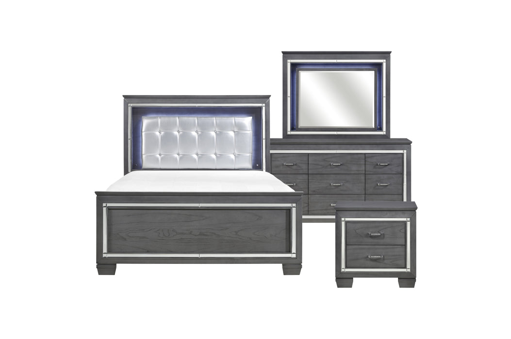 Homelegance - Allura 4 Piece Queen Bedroom Set with LED Lighting in Gray - 1916GY-1-4SET - GreatFurnitureDeal