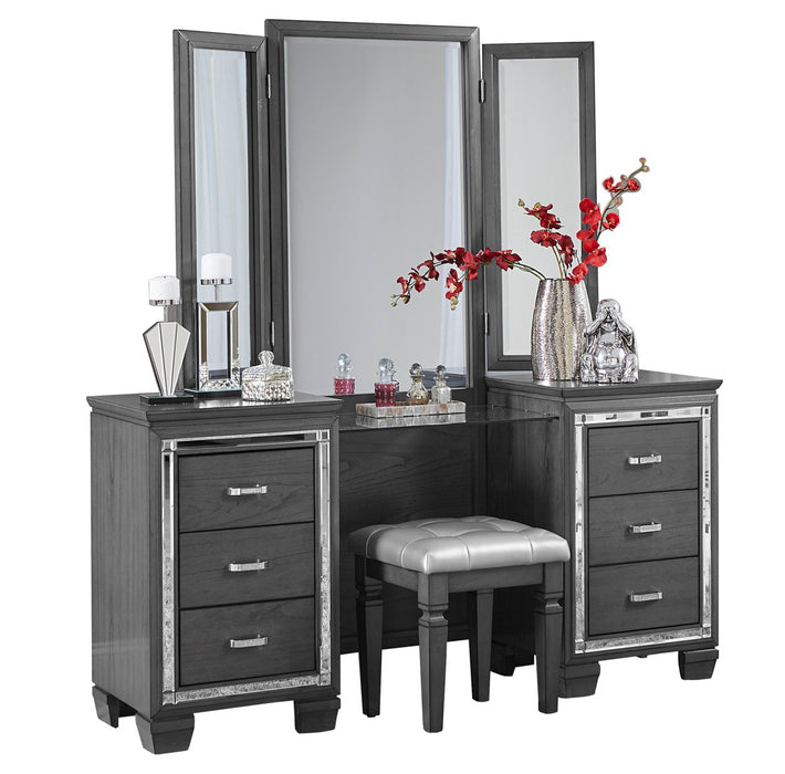 Homelegance - Allura Vanity Dresser with Mirror in Gray - 1916GY-15 - GreatFurnitureDeal