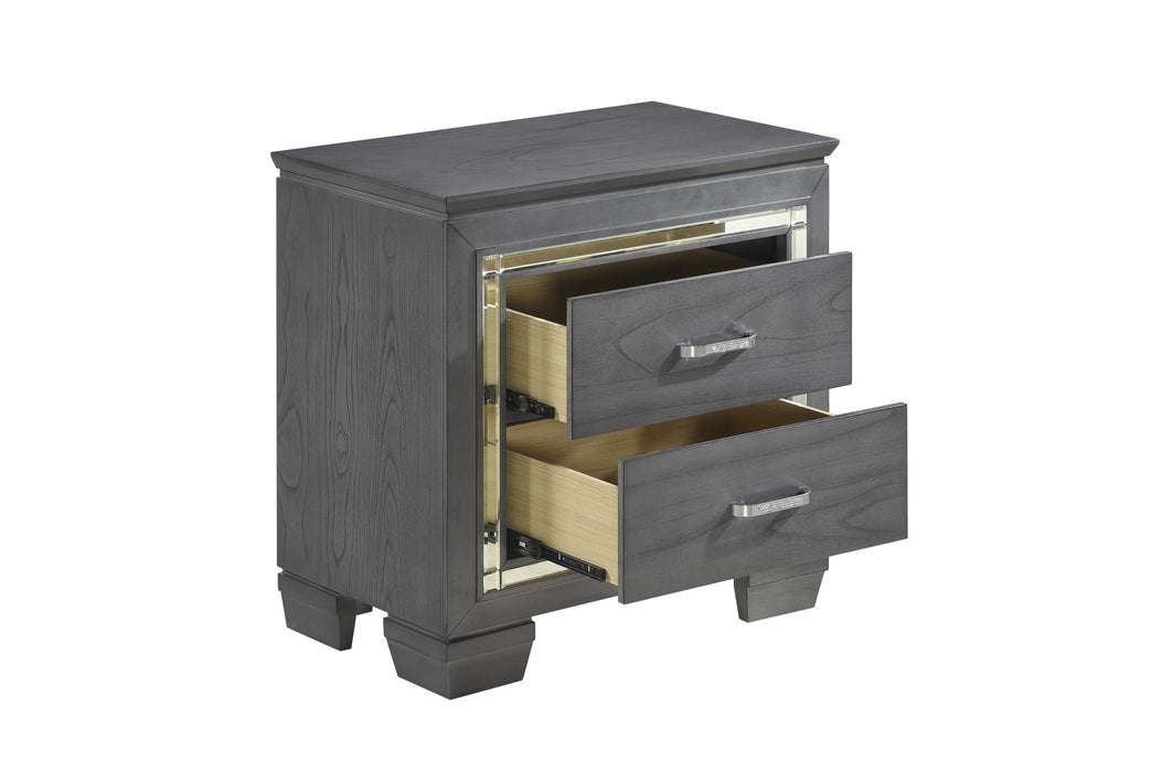 Homelegance - Allura 5 Piece California King Bedroom Set with LED Lighting in Gray - 1916KGY-1CK-5SET - GreatFurnitureDeal