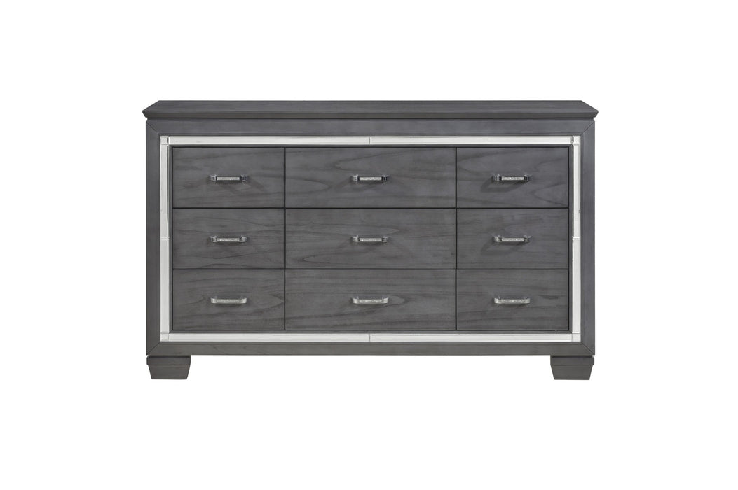 Homelegance - Allura 9 Piece Queen Bedroom Set with LED Lighting in Gray - 1916GY-1-9SET - GreatFurnitureDeal