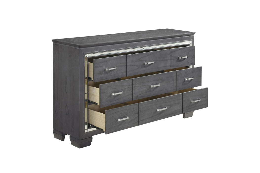 Homelegance - Allura 5 Piece California King Bedroom Set with LED Lighting in Gray - 1916KGY-1CK-5SET - GreatFurnitureDeal