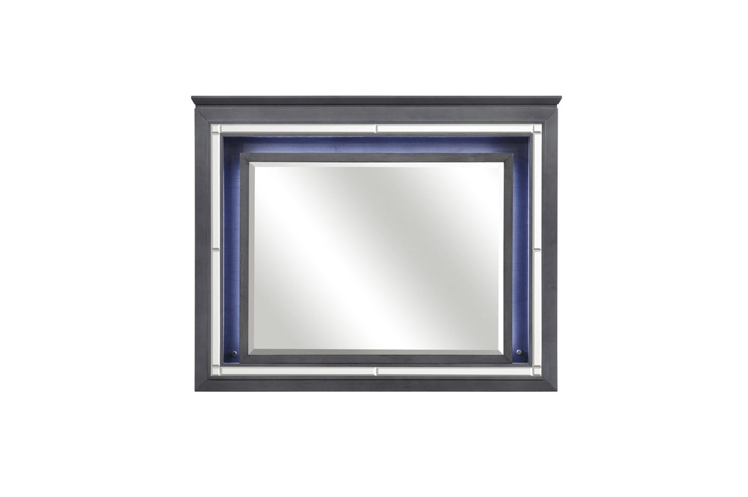 Homelegance - Allura 5 Piece Full Bedroom Set with LED Lighting in Gray - 1916FGY-1-5SET - GreatFurnitureDeal