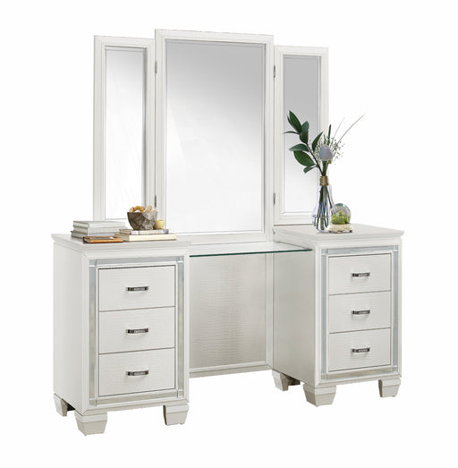 Homelegance - Allura Vanity Dresser with Mirror in White - 1916W-15 - GreatFurnitureDeal