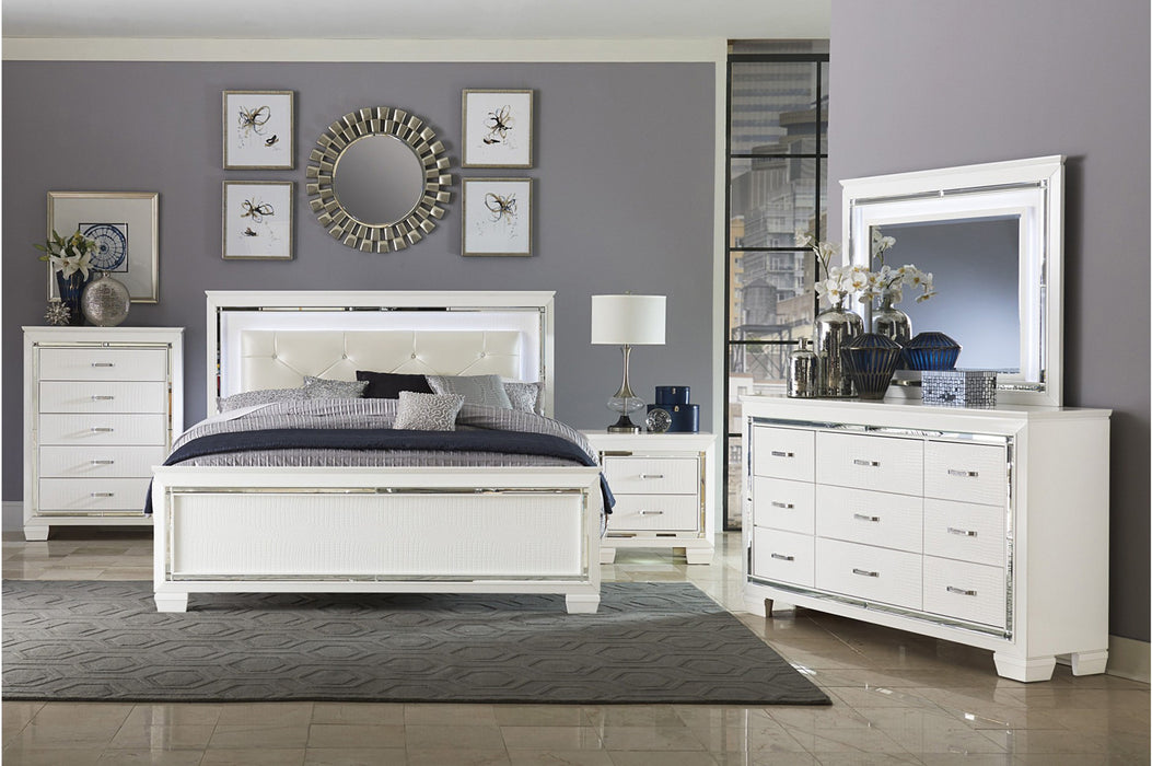 Homelegance - Allura King Bed with LED Lighting in White - 1916KW-1EK - GreatFurnitureDeal
