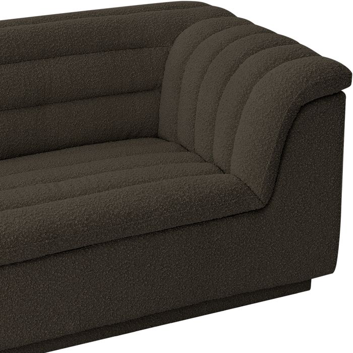 Meridian Furniture - Cascade 94" Brown Boucle Fabric Upholstered Sofa - 191Brown-S - GreatFurnitureDeal