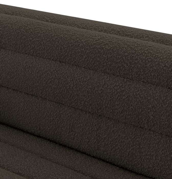 Meridian Furniture - Cascade 94" Brown Boucle Fabric Upholstered Sofa - 191Brown-S - GreatFurnitureDeal