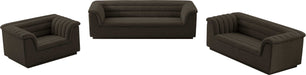 Meridian Furniture - Cascade 94" Brown Boucle Fabric Upholstered Sofa - 191Brown-S - GreatFurnitureDeal