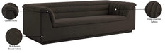 Meridian Furniture - Cascade 94" Brown Boucle Fabric Upholstered Sofa - 191Brown-S - GreatFurnitureDeal