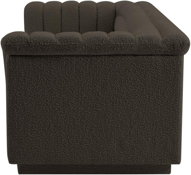 Meridian Furniture - Cascade 94" Brown Boucle Fabric Upholstered Sofa - 191Brown-S - GreatFurnitureDeal