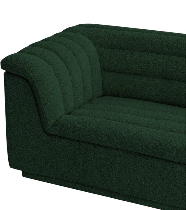 Meridian Furniture - Cascade 72" Green Boucle Fabric Upholstered Loveseat - 191Green-L - GreatFurnitureDeal