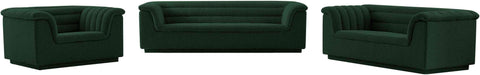 Meridian Furniture - Cascade 72" Green Boucle Fabric Upholstered Loveseat - 191Green-L - GreatFurnitureDeal