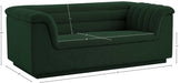 Meridian Furniture - Cascade 72" Green Boucle Fabric Upholstered Loveseat - 191Green-L - GreatFurnitureDeal