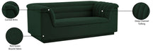 Meridian Furniture - Cascade 72" Green Boucle Fabric Upholstered Loveseat - 191Green-L - GreatFurnitureDeal