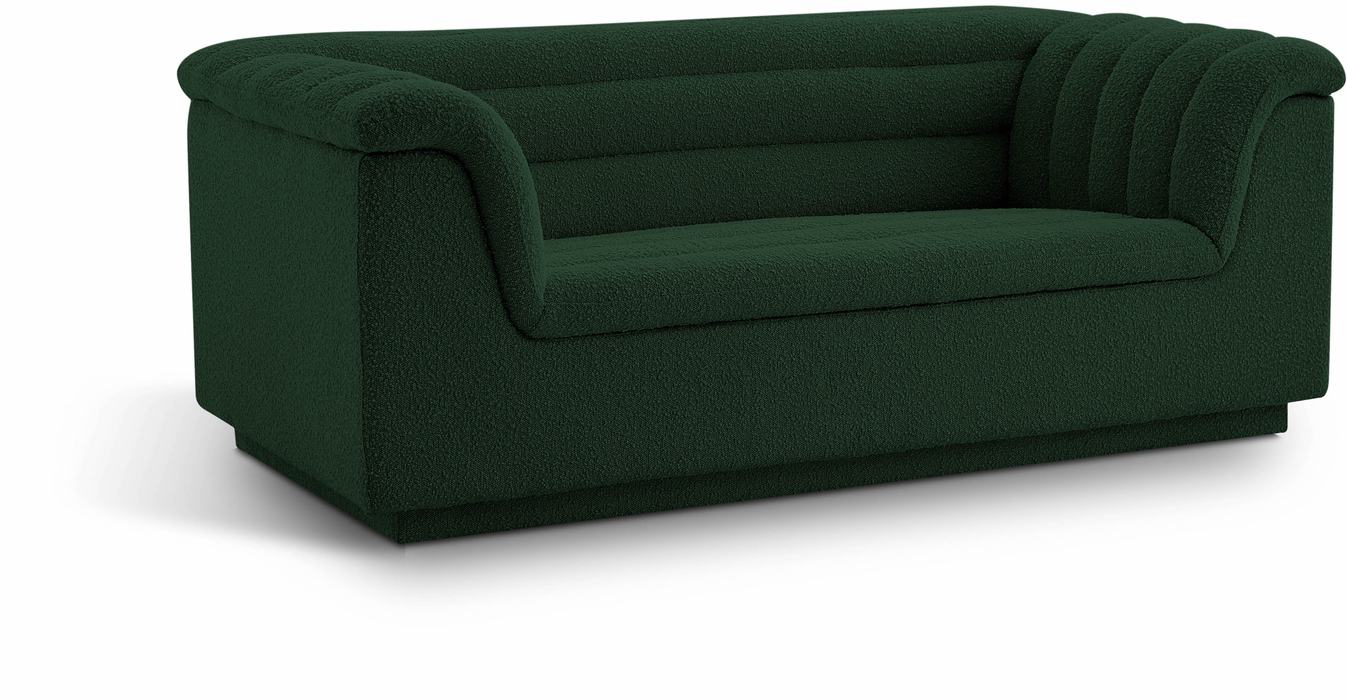 Meridian Furniture - Cascade 72" Green Boucle Fabric Upholstered Loveseat - 191Green-L - GreatFurnitureDeal
