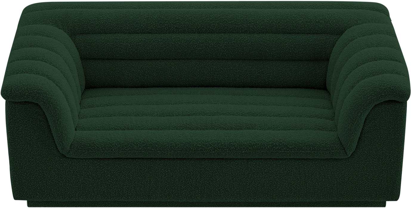 Meridian Furniture - Cascade 72" Green Boucle Fabric Upholstered Loveseat - 191Green-L - GreatFurnitureDeal