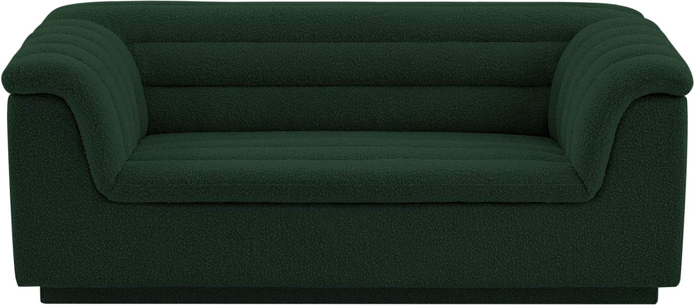 Meridian Furniture - Cascade 72" Green Boucle Fabric Upholstered Loveseat - 191Green-L - GreatFurnitureDeal