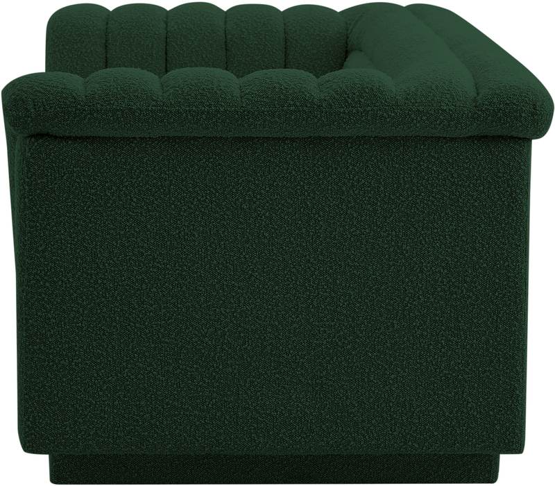 Meridian Furniture - Cascade 72" Green Boucle Fabric Upholstered Loveseat - 191Green-L - GreatFurnitureDeal