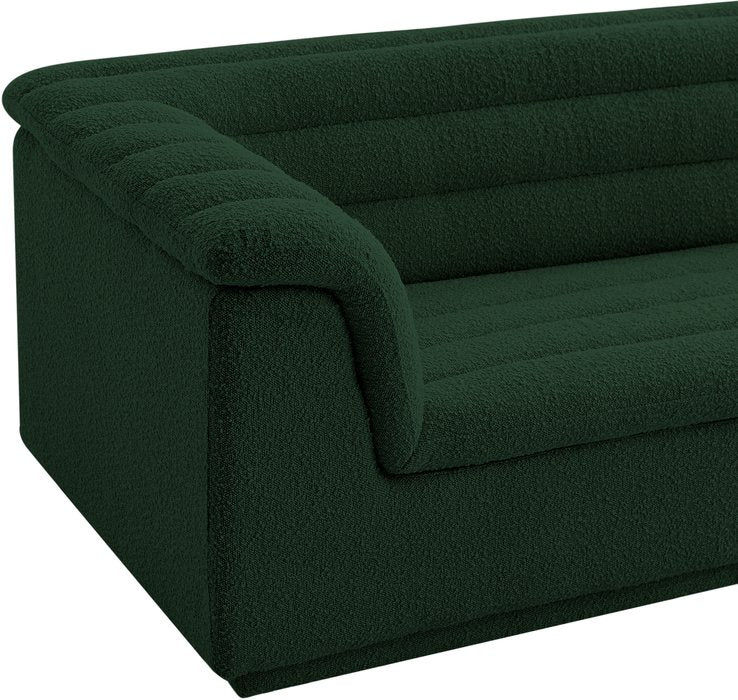 Meridian Furniture - Cascade 72" Green Boucle Fabric Upholstered Loveseat - 191Green-L - GreatFurnitureDeal