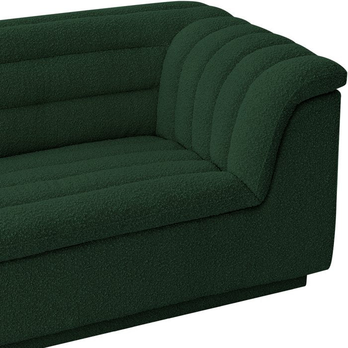 Meridian Furniture - Cascade 72" Green Boucle Fabric Upholstered Loveseat - 191Green-L - GreatFurnitureDeal
