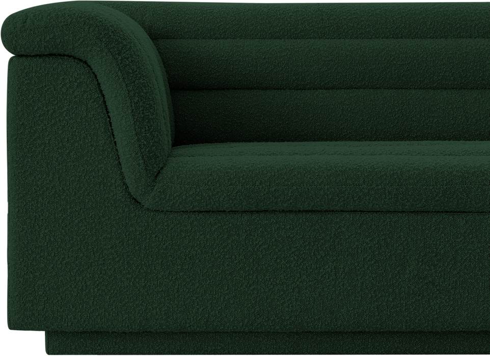 Meridian Furniture - Cascade 94" Green Boucle Fabric Upholstered Sofa - 191Green-S - GreatFurnitureDeal