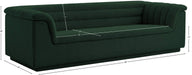 Meridian Furniture - Cascade 94" Green Boucle Fabric Upholstered Sofa - 191Green-S - GreatFurnitureDeal