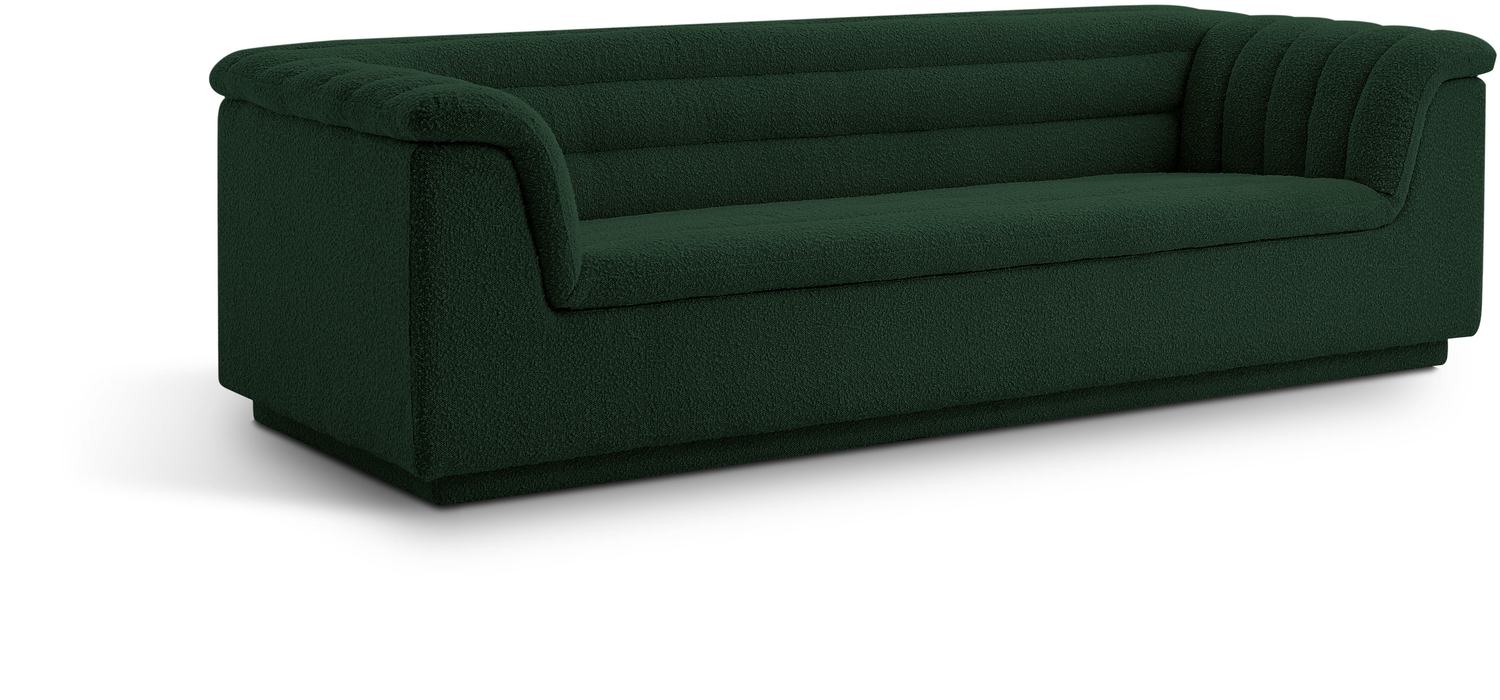 Meridian Furniture - Cascade 94" Green Boucle Fabric Upholstered Sofa - 191Green-S - GreatFurnitureDeal