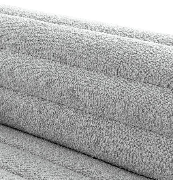 Meridian Furniture - Cascade 94" Grey Boucle Fabric Upholstered Sofa - 191Grey-S - GreatFurnitureDeal