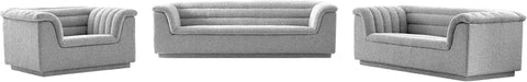 Meridian Furniture - Cascade 94" Grey Boucle Fabric Upholstered Sofa - 191Grey-S - GreatFurnitureDeal