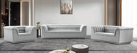 Meridian Furniture - Cascade 94" Grey Boucle Fabric Upholstered Sofa - 191Grey-S - GreatFurnitureDeal