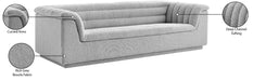 Meridian Furniture - Cascade 94" Grey Boucle Fabric Upholstered Sofa - 191Grey-S - GreatFurnitureDeal