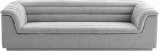 Meridian Furniture - Cascade 94" Grey Boucle Fabric Upholstered Sofa - 191Grey-S - GreatFurnitureDeal