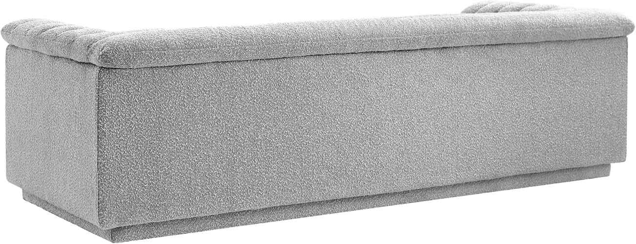 Meridian Furniture - Cascade 94" Grey Boucle Fabric Upholstered Sofa - 191Grey-S - GreatFurnitureDeal