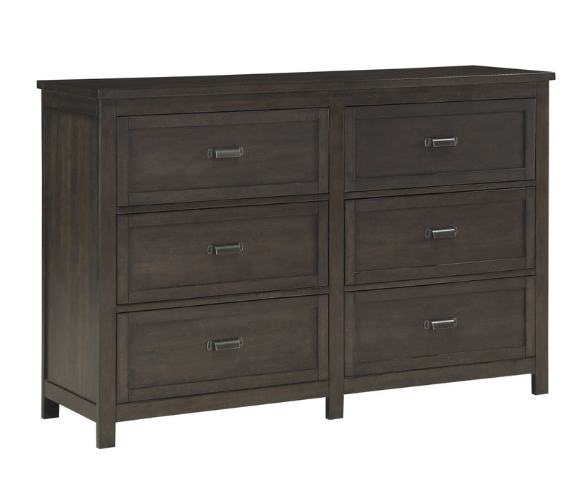 Homelegance - Hebron 6 Drawer Dresser and Mirror Set in Dark Cherry - 1923-5-6 - GreatFurnitureDeal