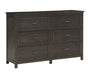 Homelegance - Hebron 6 Drawer Dresser and Mirror Set in Dark Cherry - 1923-5-6 - GreatFurnitureDeal
