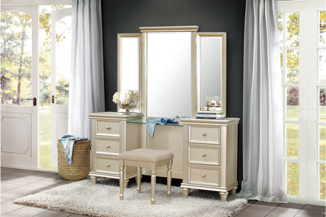 Homelegance - Celandine Vanity Dresser with Mirror in Silver - 1928-15 - GreatFurnitureDeal