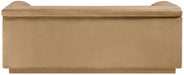 Meridian Furniture - Cascade 72" Camel Velvet Upholstered Loveseat - 192Camel-L - GreatFurnitureDeal