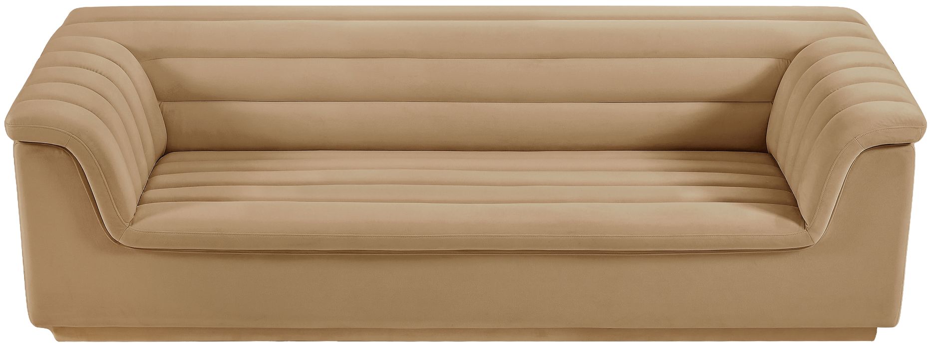 Meridian Furniture - Cascade 94" Camel Velvet Upholstered Sofa - 192Camel-S - GreatFurnitureDeal