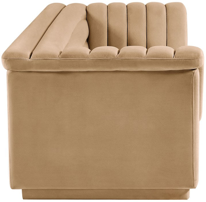 Meridian Furniture - Cascade 94" Camel Velvet Upholstered Sofa - 192Camel-S - GreatFurnitureDeal