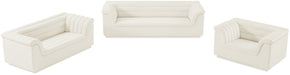 Meridian Furniture - Cascade 94" Cream Velvet Upholstered Sofa - 192Cream-S - GreatFurnitureDeal