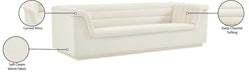Meridian Furniture - Cascade 94" Cream Velvet Upholstered Sofa - 192Cream-S - GreatFurnitureDeal