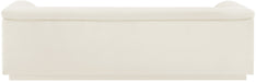 Meridian Furniture - Cascade 94" Cream Velvet Upholstered Sofa - 192Cream-S - GreatFurnitureDeal