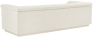 Meridian Furniture - Cascade 94" Cream Velvet Upholstered Sofa - 192Cream-S - GreatFurnitureDeal