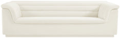 Meridian Furniture - Cascade 94" Cream Velvet Upholstered Sofa - 192Cream-S - GreatFurnitureDeal