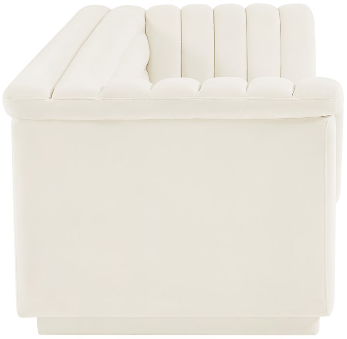 Meridian Furniture - Cascade 94" Cream Velvet Upholstered Sofa - 192Cream-S - GreatFurnitureDeal