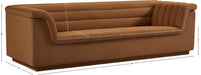 Meridian Furniture - Cascade 94" Saddle Velvet Upholstered Sofa - 192Saddle-S - GreatFurnitureDeal
