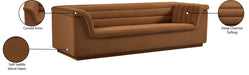 Meridian Furniture - Cascade 94" Saddle Velvet Upholstered Sofa - 192Saddle-S - GreatFurnitureDeal