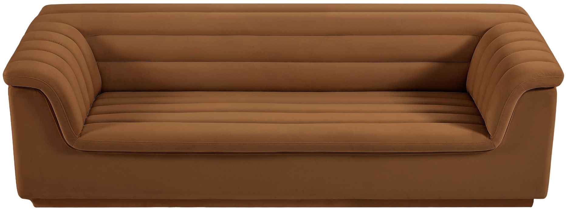 Meridian Furniture - Cascade 94" Saddle Velvet Upholstered Sofa - 192Saddle-S - GreatFurnitureDeal