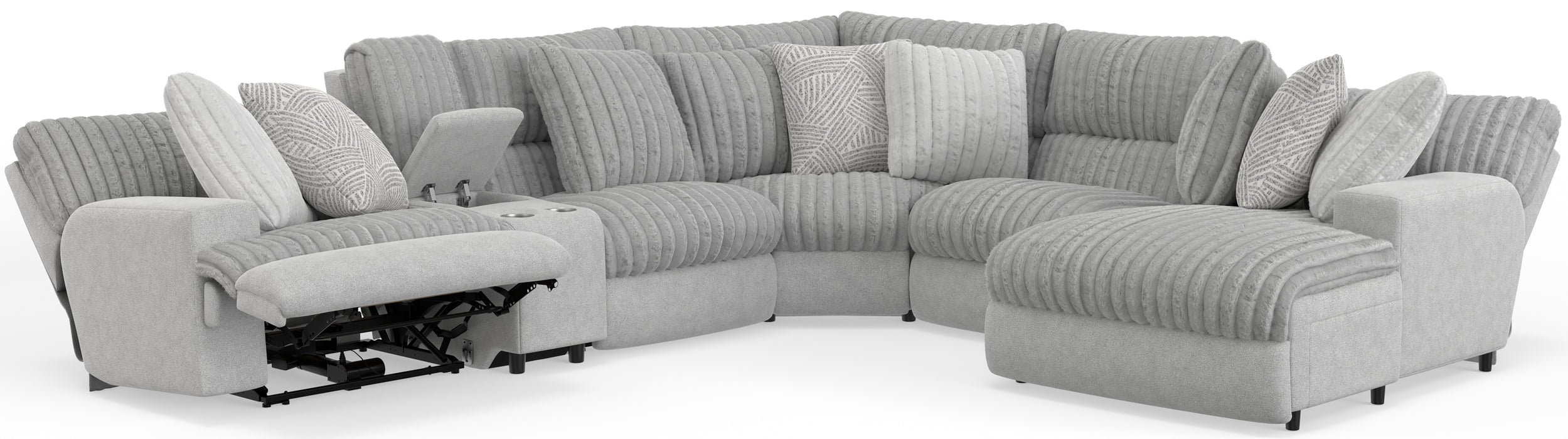 Catnapper - Abraxas 6 Piece Power Sectional Sofa in Moonstruck - 1936-1939-1934-1938-1934-61933-MOON - GreatFurnitureDeal
