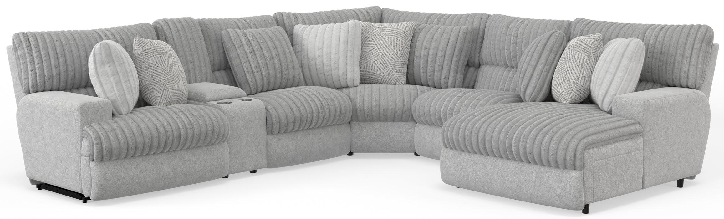 Catnapper - Abraxas 6 Piece Power Sectional Sofa in Moonstruck - 1936-1939-1934-1938-1934-61933-MOON - GreatFurnitureDeal